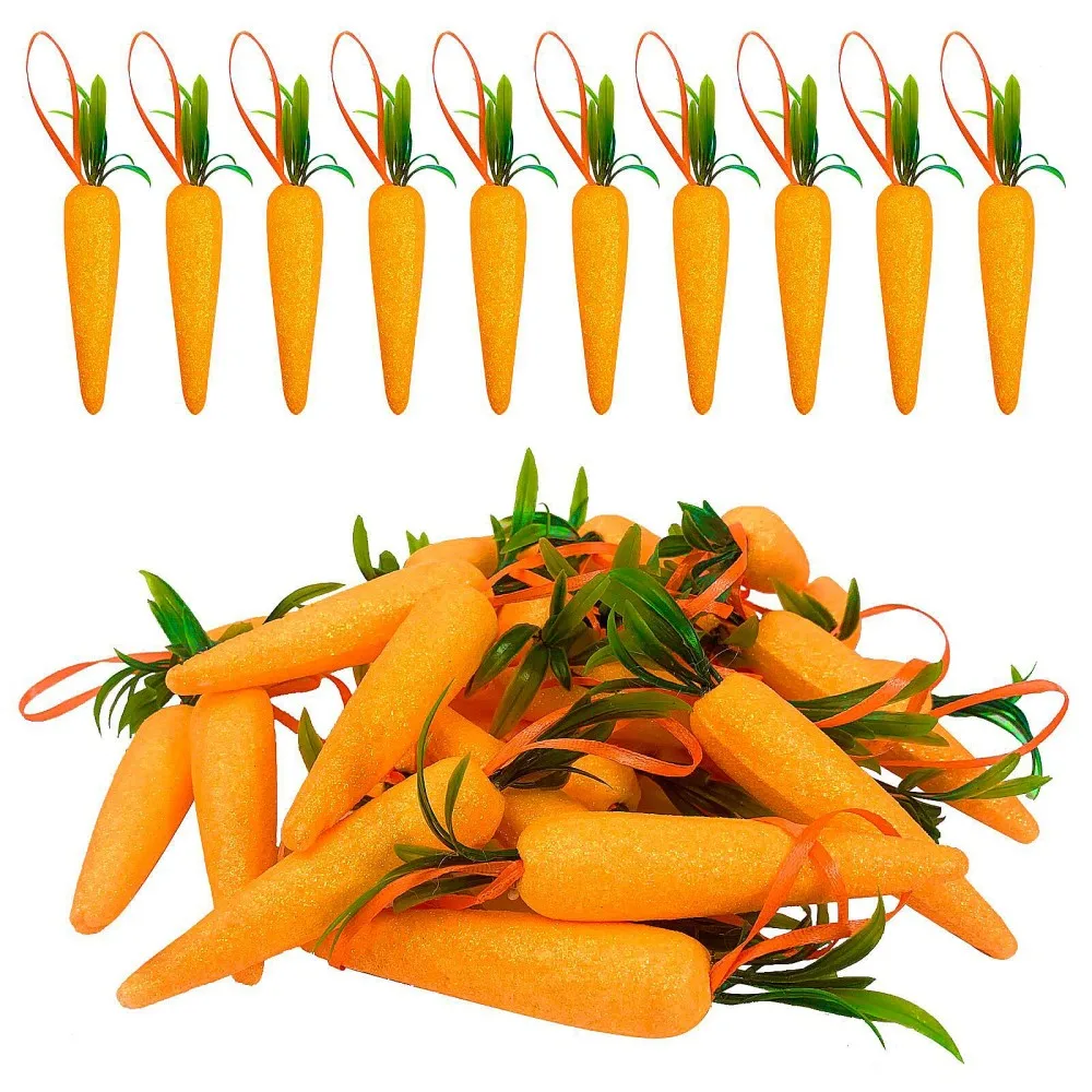 

30Pcs Easter Artificial Carrots Ornament Carrot Decorations Pendant Easter Hanging Decor Kids Toy Gift Easter Decoration 2023