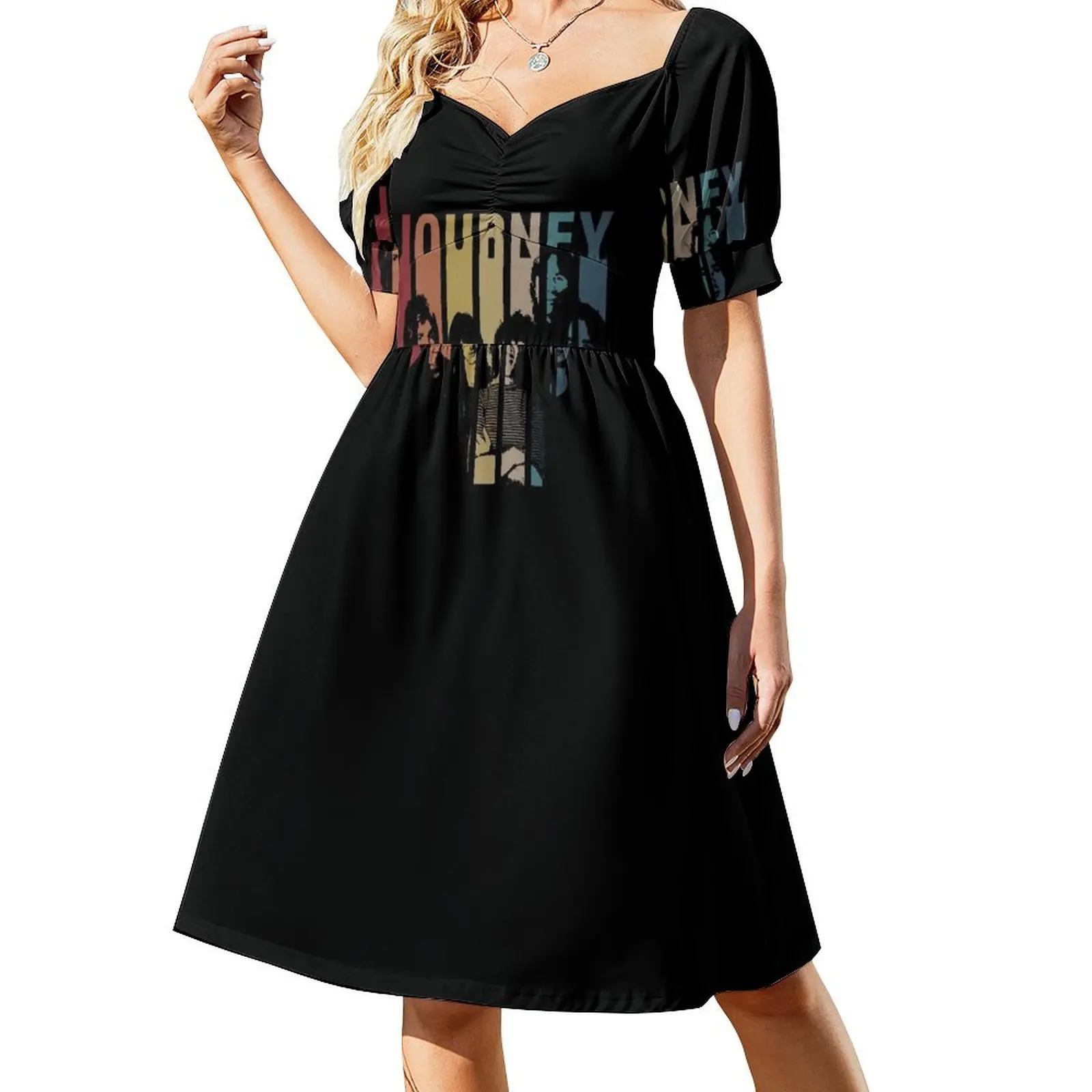thumbnail image 1 of Vestido de manga corta Journey Band vestido de verano vestidos de verano para mujer vestidos de verano Vestido de noche de mujer, 1 of 7