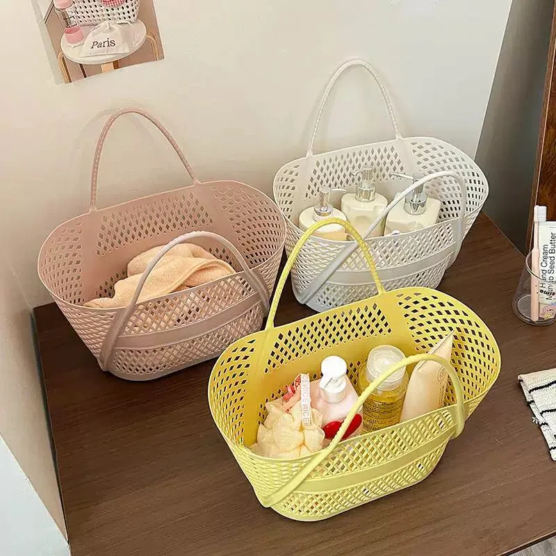 욕실 플라스틱 휴대용 목욕 바구니 수영 샤워 캐디 수납 정리함 (목욕 및 수영용) 유니섹스 디자인