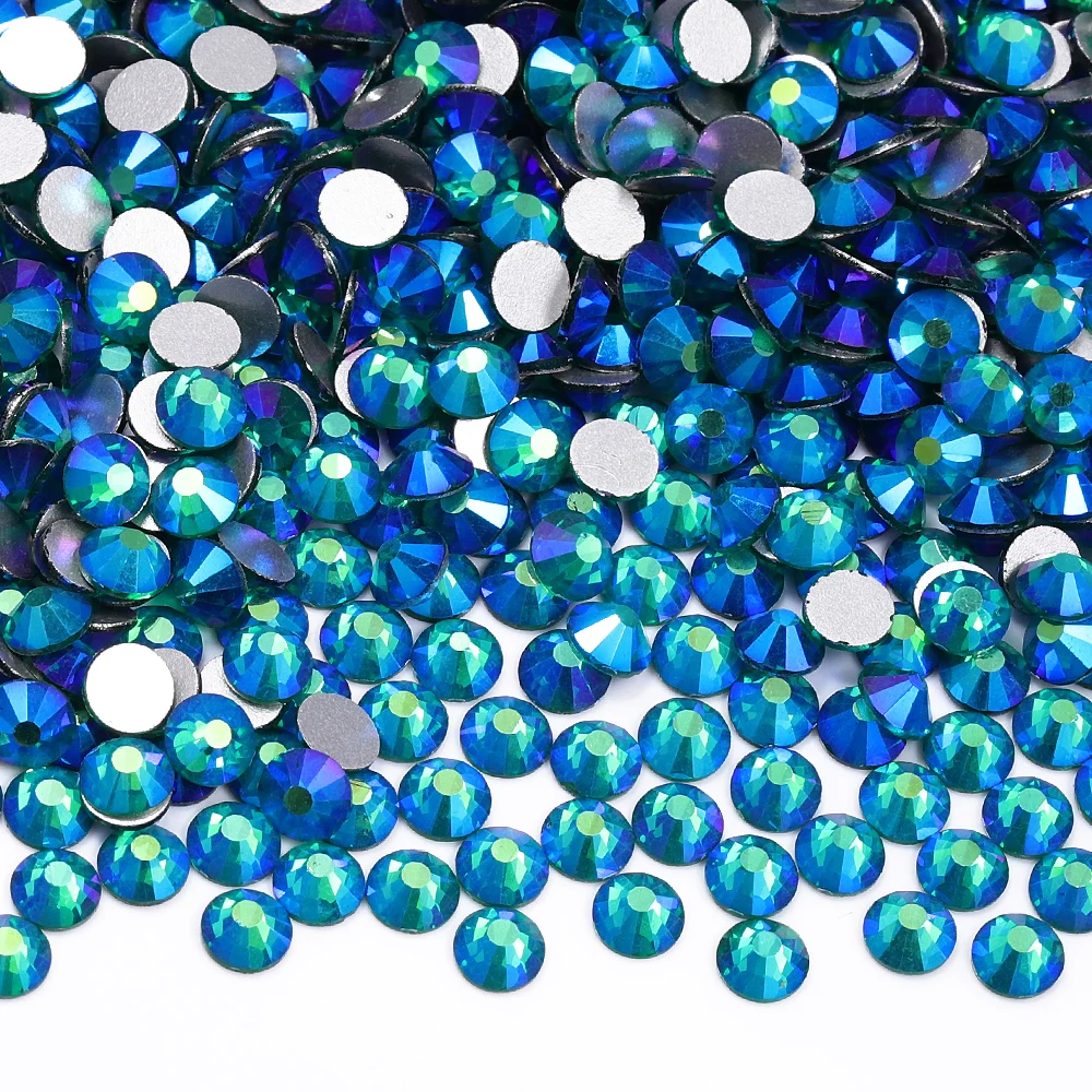 QIIY SS6-SS30 AAAAA Top Qualität Farbe-AB Glas Strass Kristall Glitter Strass Flatback Steine Für Nail art DIY Dekorationen – Detail 8