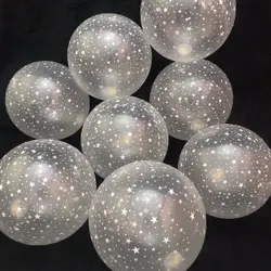 Colorful Agate Marble Latex Balloons - 12 Inch Party Decorations for Weddings, Birthdays, and Baby Showers (Star print latex)