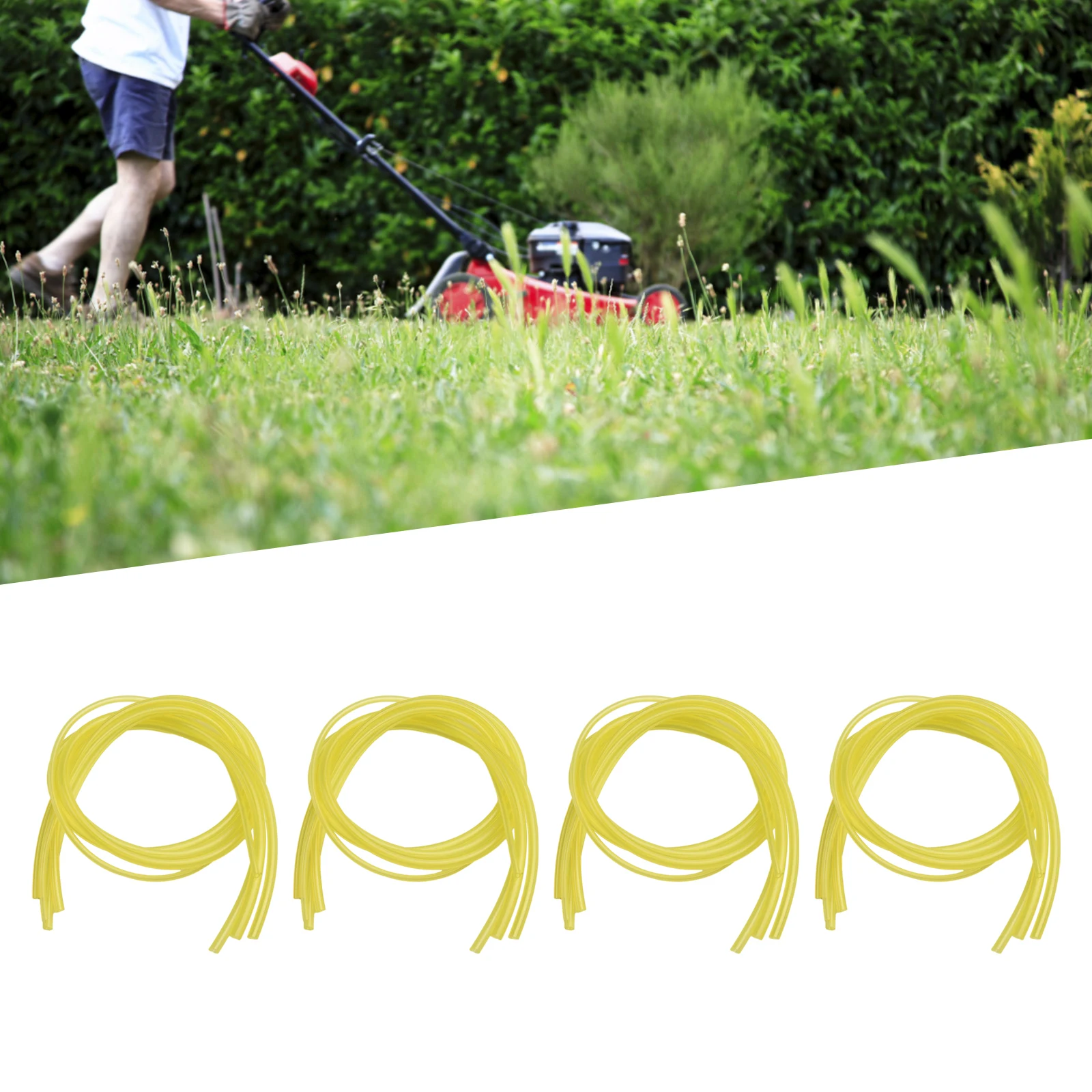 4pcs/set 4 Sizes Trimmer Chainsaw Blower Yellow Fuel Line Hose Gas Pipe Tubing Fuel Lines Tools Parts Accessories