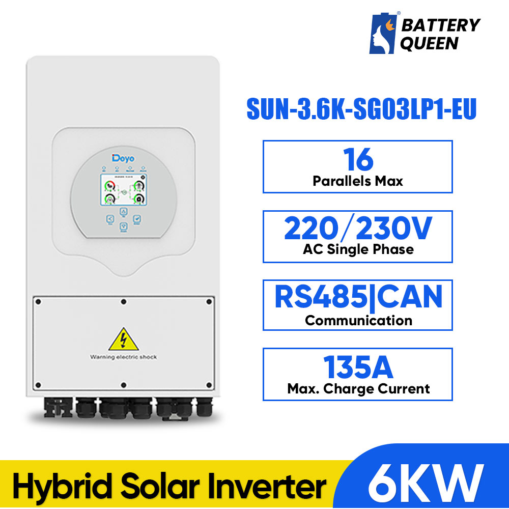 Deye 6KW Hybrid Solar Inverter SUN-6K-SG03LP1-EU Single Phase 2 MPPT With RS485/CAN Max. 16 Parallel Solar Inverter