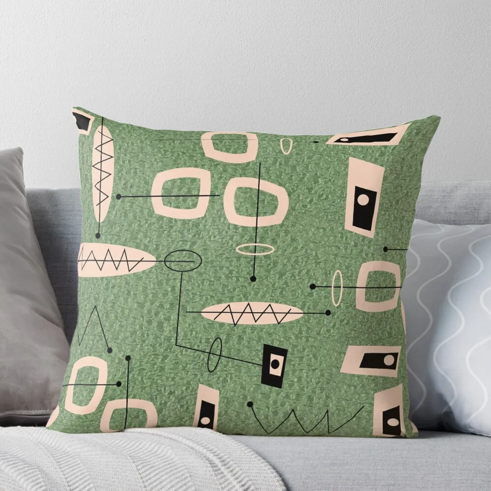 

Mid-Century Modern Green Abstract Throw Pillow Decorative Cover For Living Room covers for pillows Christmas Covers