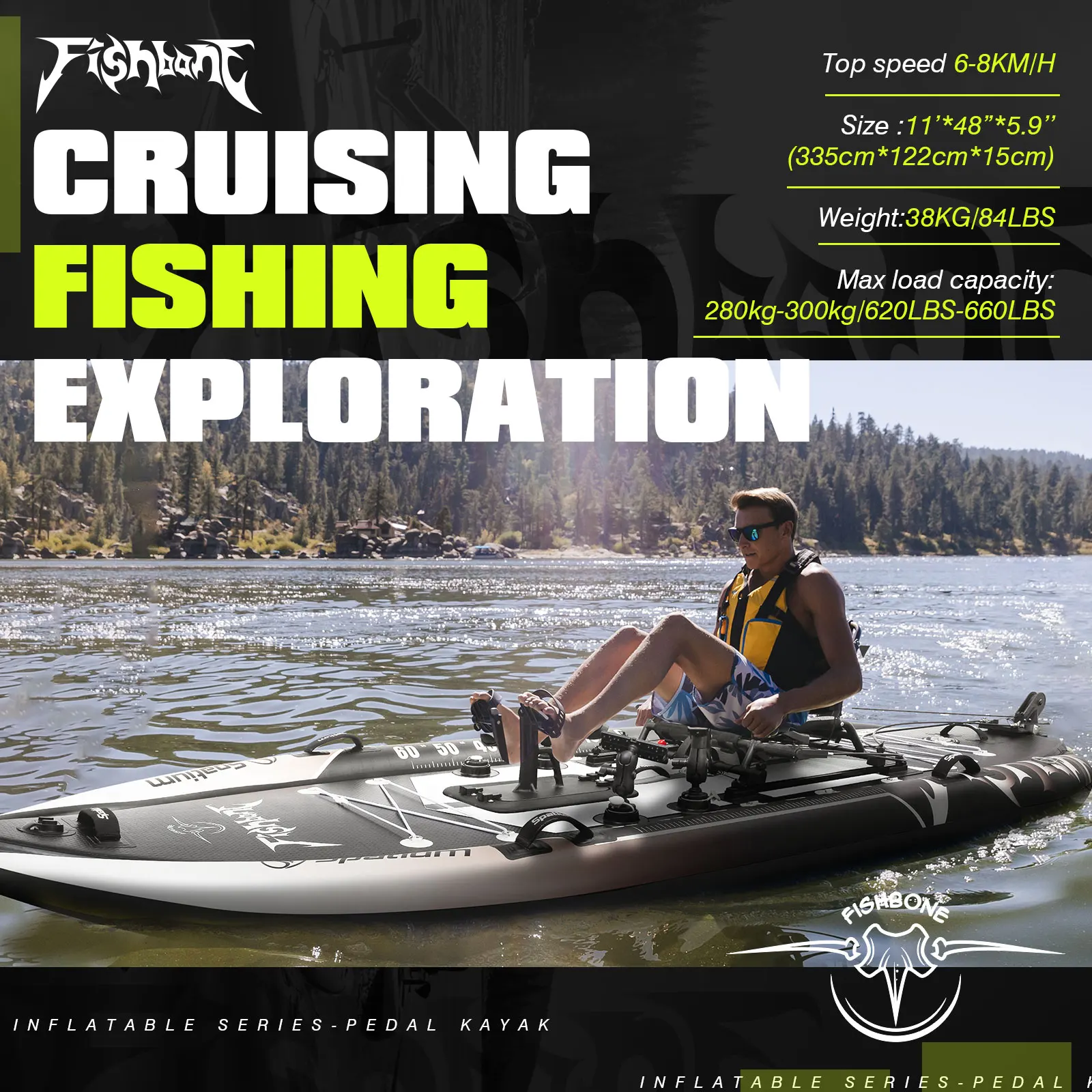 Pedal Inflatable Fishing Kayak 2