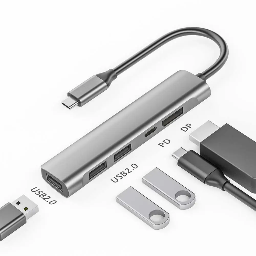 

USB-C USB C Converter Computer Accessories PD Charging 5 In 1 USB Hubs USB C Hub 5 In 1 Docking Station Type C Adapter
