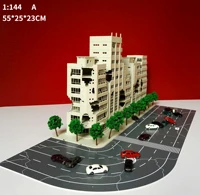 1/150 Scale Diorama Building Model City Street View Architectural Model For Guam Backdrop Display Scene Prop Model Collection 1