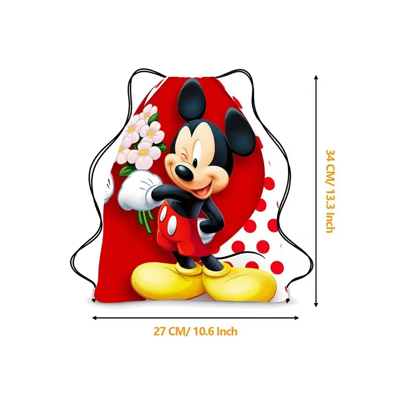 thumbnail image 1 of 6/24pcs Disney The Red Minnie Mickey Mouse Birthday Party Gifts Non-woven Drawstring Bags Kids Favor Swimming School Backpacks, 1 of 5