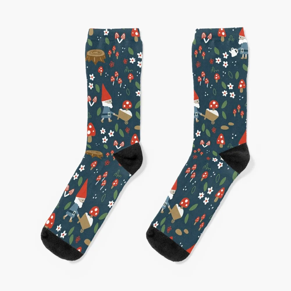 Garden Gnomes in Dark Blue Socks winter thermal sports stockings Girl'S Socks Men's