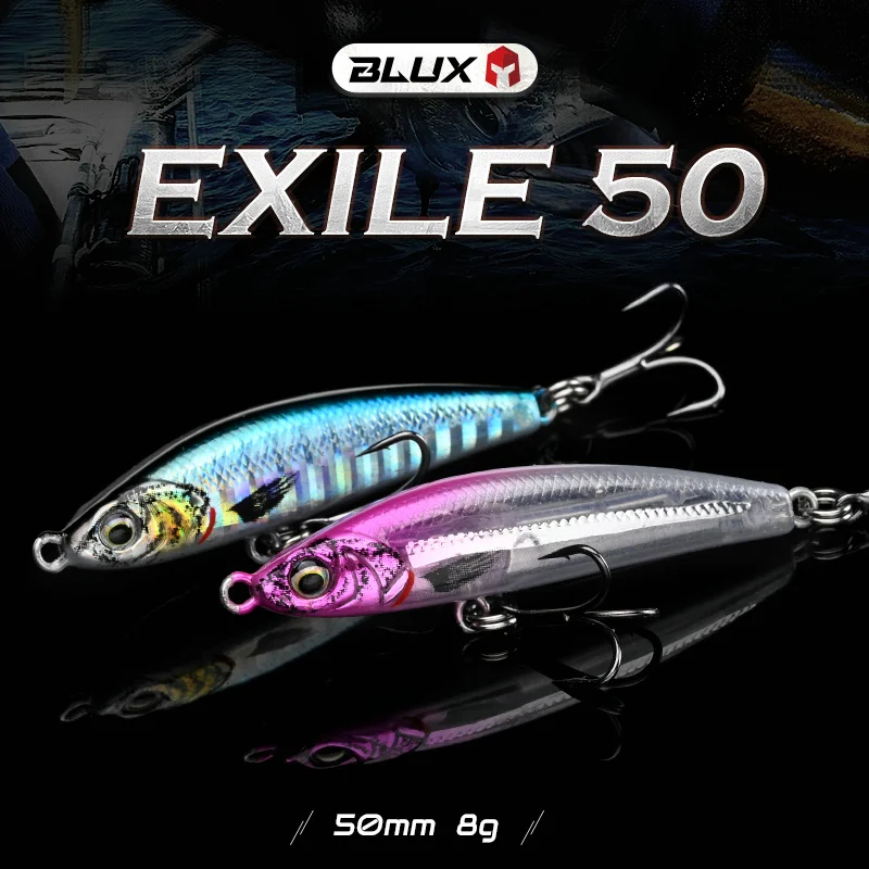 BLUX EXILE 50 غرق الجاذبية قلم رصاص الثقيلة عصا الصيد إغراء 50 مللي متر 8 جرام المياه المالحة Lipless البلمة المتذبذب الطعم البلاستيكي الصلب
