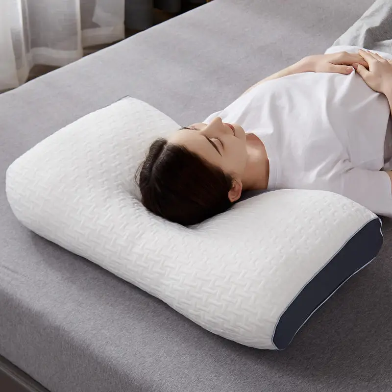 2022 3D Partition Knitted Neck Support Sleeping Pillow on Bed and Sofa