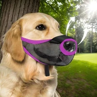 Dog Muzzle Breathable Mesh Dog Muzzle Basket Adjustable Dog Mouth Guard Muzzle with Front Opening Design for Small Medium Large 1