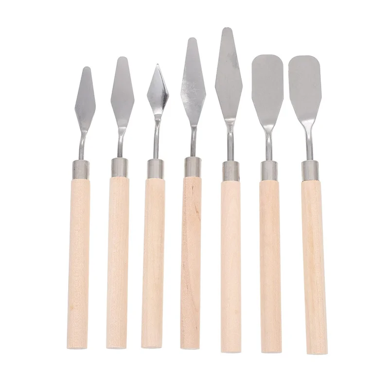 Oil Paint Knife Set - 7pcs Mini Palette  Baking Spatula for Cake Design and Clay Sculpting