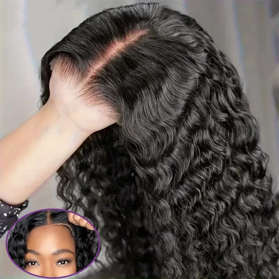 Luvin Glueless Deep Wave 13x4 13x6 HD Lace Frontal Human Hair Wigs Pre Plucked Curly Lace Front Wig 250% Ready To Wear 1