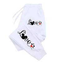 Mouse Head And Love Pattern Sweatpants For Women Pocket Warm Sweatpant Sportswear Casual Sweatpant Fashion Autumn Sweatpant 1