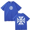 West Coast Choppers Cross Frame Print Tshirt Male Hip Hop Streetwear Oversized T-shirts Fashion Tees Men's Fleece Short Sleeve 4