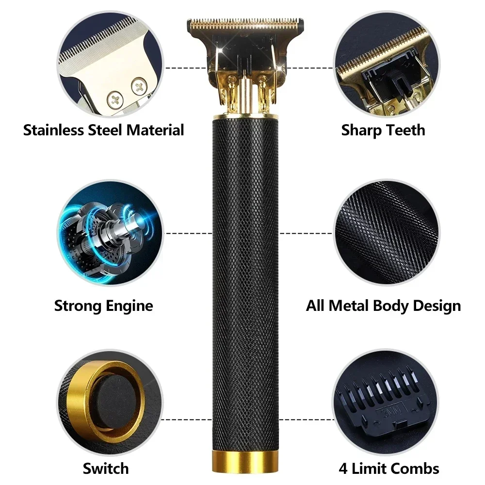 Hair clipper Hair Trimmer for Men Electric Rechargeable Barber Beard Shaver T9