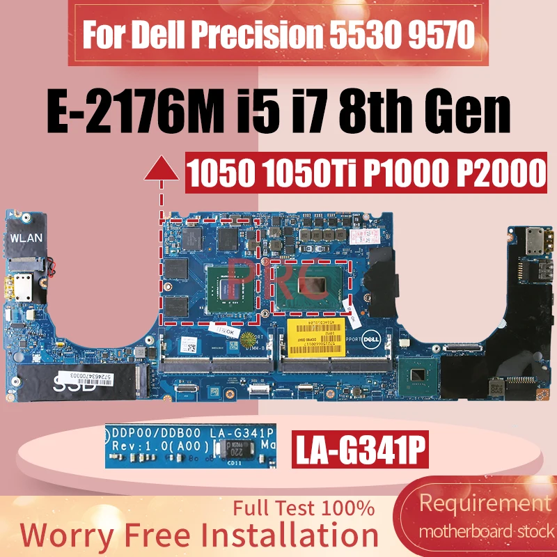 LA-G341P For DELL Precision 5530 9570 Laptop Motherboard E-2176M