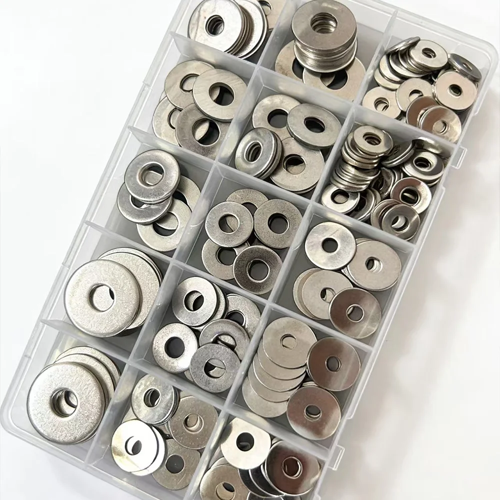 Enhanced Large Wide-Body Stainless Steel Flat Washers - 275 Pieces