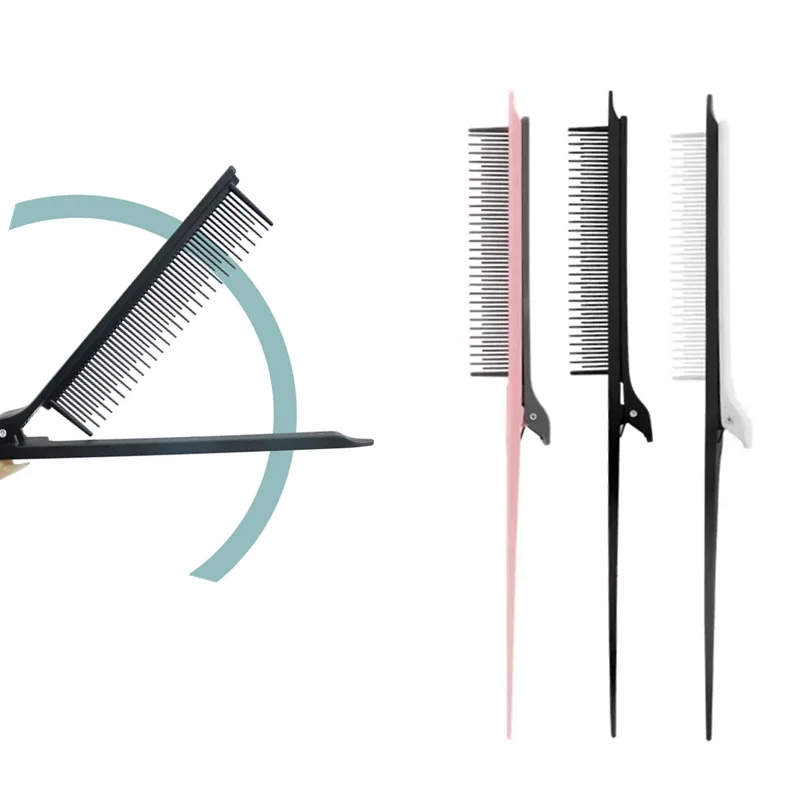 

Профессиональный парикмахерский гребень на зажиме из углеродного волокна гребень для хвоста крысы с зажимами для волос искусственная шина прямой гребень для волос
