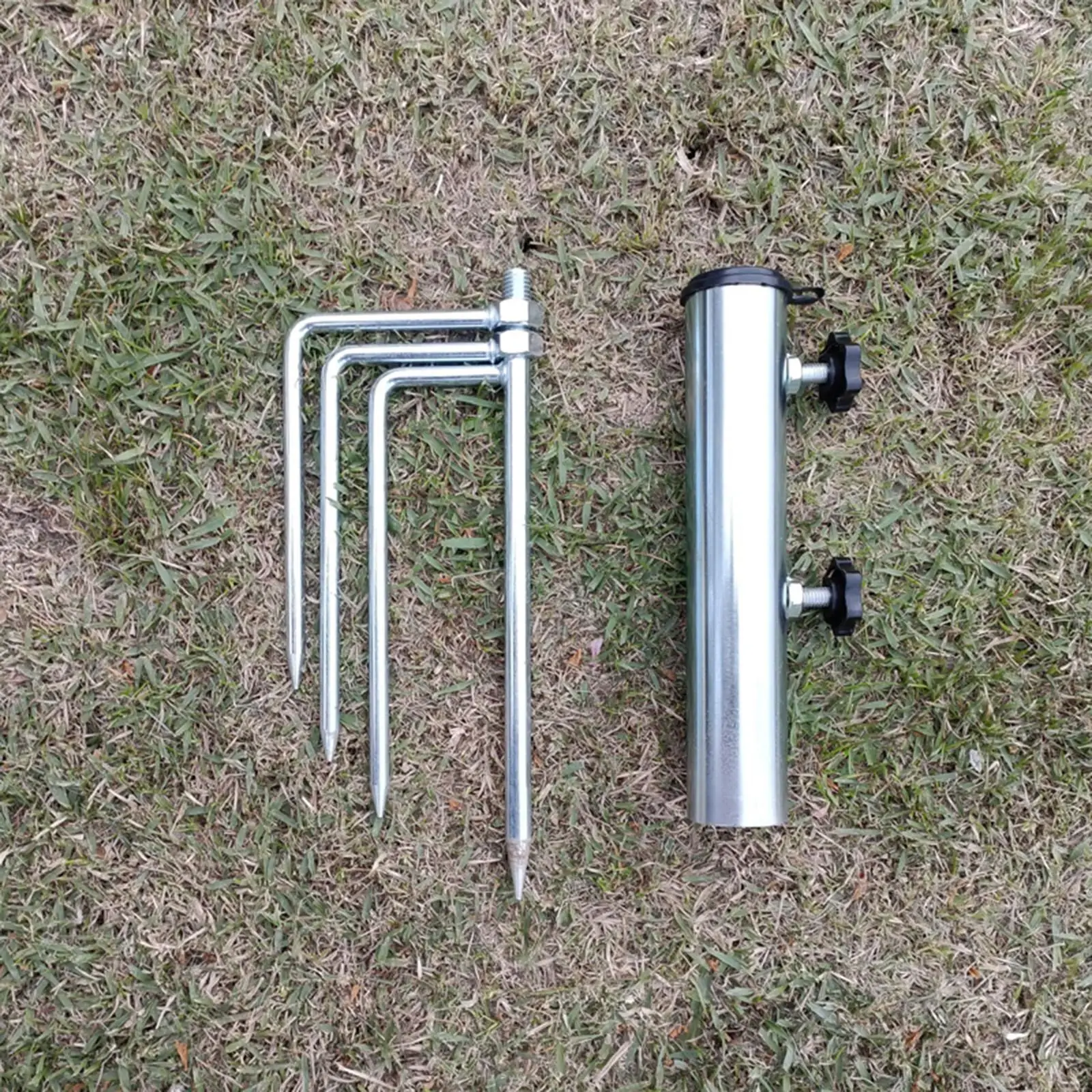 Parasol Stand Durable Sturdy Insert Plug Stable Umbrella Base 4 Spikes Camping for Park Picnics BBQ Yard Umbrella Holder Groud