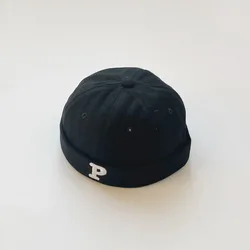 Melon Brimless Skullies Beanie Cap - Stylish Unisex Children's Hat - 48-51CM Fit 1-4Y (P black)