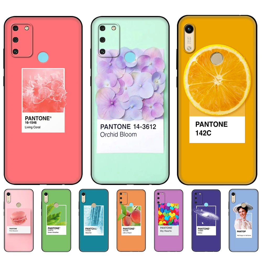Черный чехол ТПУ для Honor 8a Prime 8s 9 10X Lite 9A 9C 9X Premium Pro 9S Pantone конфеты фрукты печенье