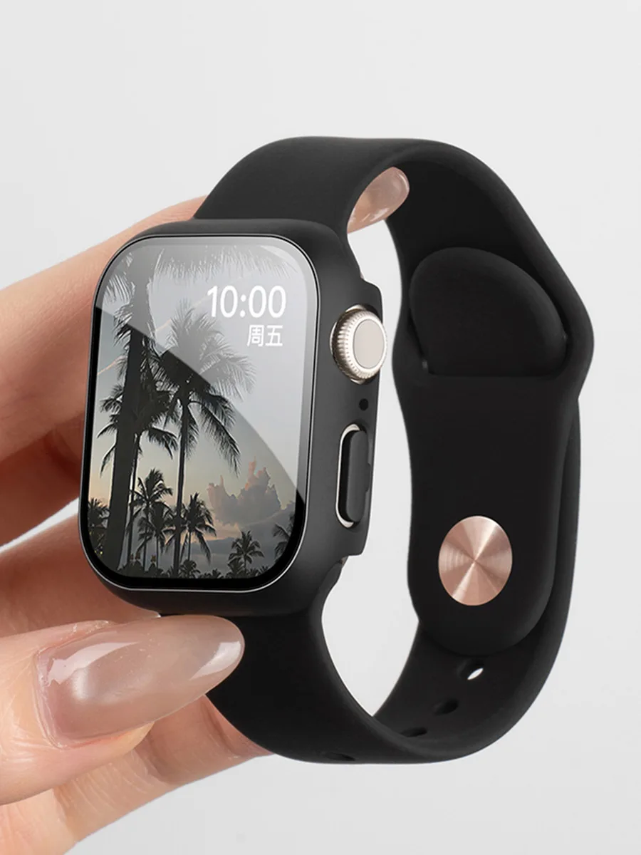 Tempered Glass Protector Screen Case Cover For Apple Watch Series 10 9 Ultra 8 7 6 5 4 3 2 SE 49MM 45MM 41MM 40 44MM