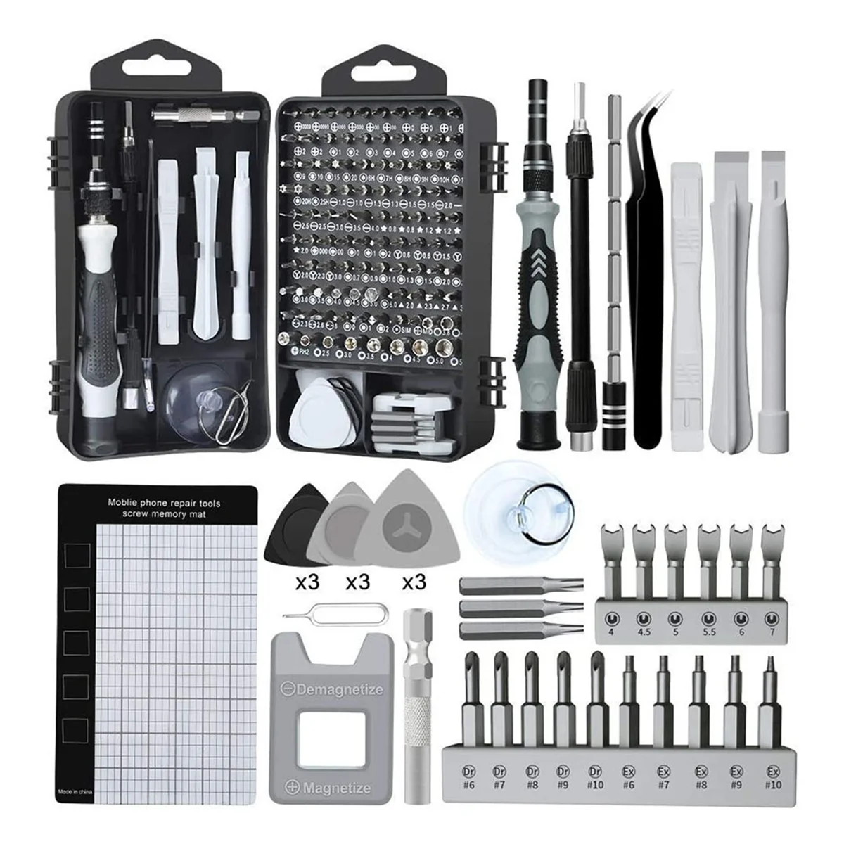 N18R 122-in-1 자기 노트북 스크루 드라이버 키트, 정밀 스크루 드라이버 세트, 컴퓨터 수리 키트 수공구 육각 나사 드라이버 도구