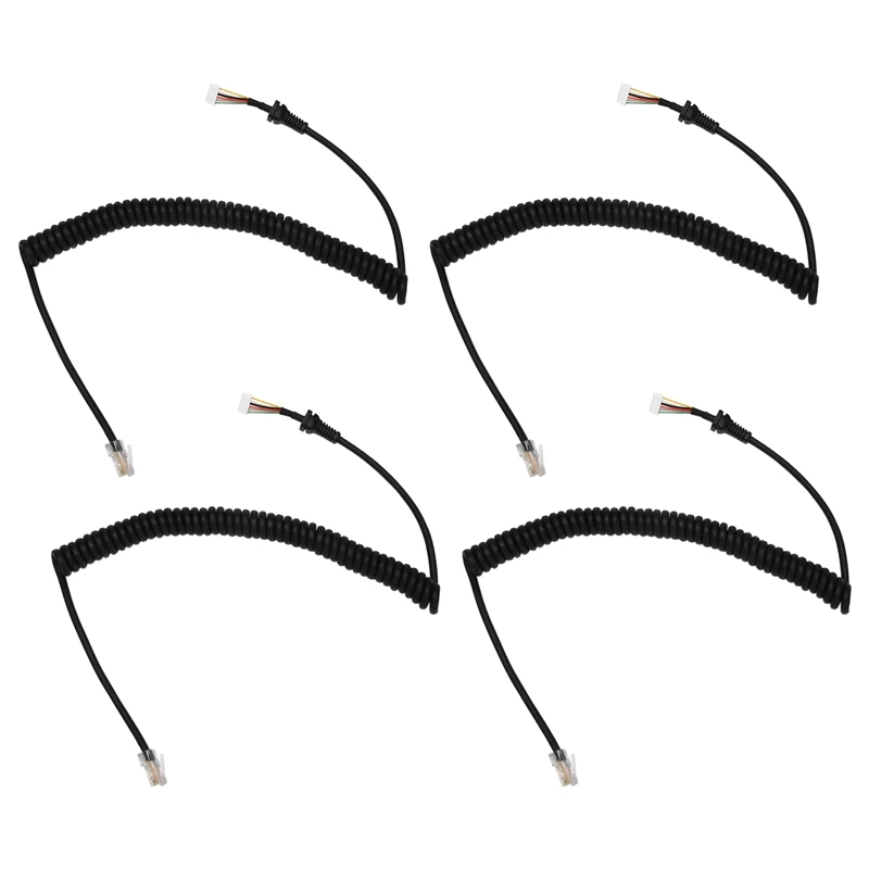 4X Replacement Microphones Mic Cable Cord Wire For Yaesu Mh-48A6J Ft-7800 Ft-8800 Ft-8900 Ft-7100M Ft-2800M Ft-8900R