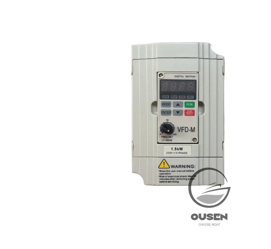 

Inverter for VFD015M21A, 0.4KW /0.75KW/1.5KW, Output Frequency 0.1-400Hz Carrier Frequency Up To 15kHz