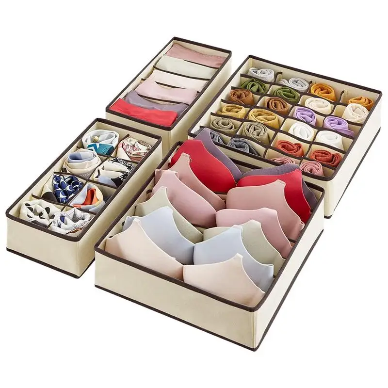 

4pcs Closet Clothes Storage Organizer Drawer Dividers Wardrobe Clothes Organizers Jeans T-shirt Storage Boxes Home Supplies