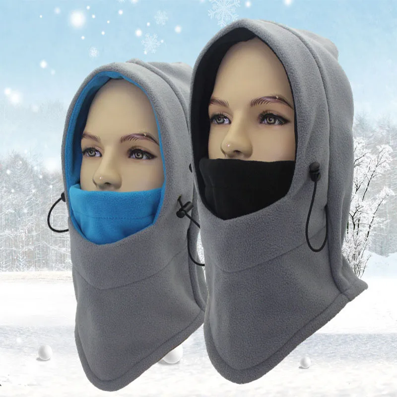 

Men's Winter Fashion Polar Fleece Pullover Hat Women's New Outdoor Hiking Extended Neck Guard Warm Couple Ski Mask Balaclava Hat