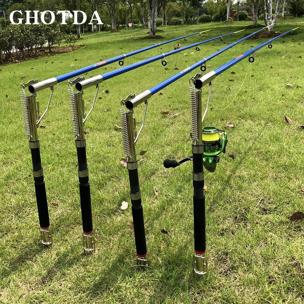 GHOTDA Automatic Fishing Rod 1.8-2.7M Sea River Fishing Telescopic Rod  Spinning Ring Rod Self-Tapping Fishing Rod