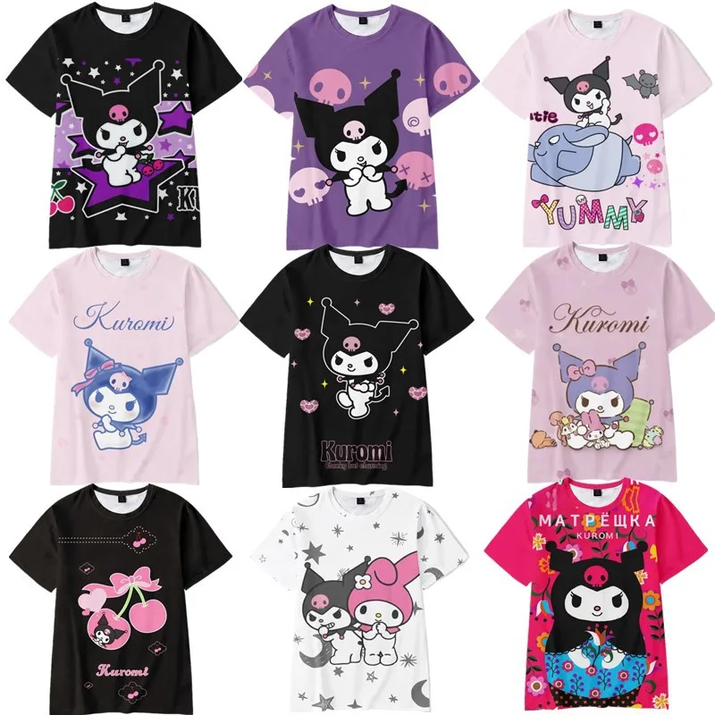 2023-Anime-Cartoon-Summer-Kuromi-T-Shirt-My-Melody-hello-kitty-3D-Print ...