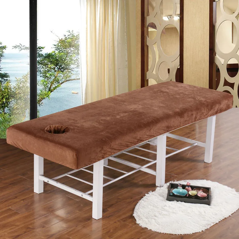 Thick Crystal Velvet Fitted Bed Sheet, Beauty Salon Massage Table, Skin-Friendly Massage Sheet, SPA Bed Cover with Hole Sabnanas 6