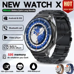 Orologio Smart AMOLED Avanzato con Visione Circondariale 3D e Ampio Spazio di Archiviazione, Impermeabile IP68, Edizione 2024 con Cuffie TWS.