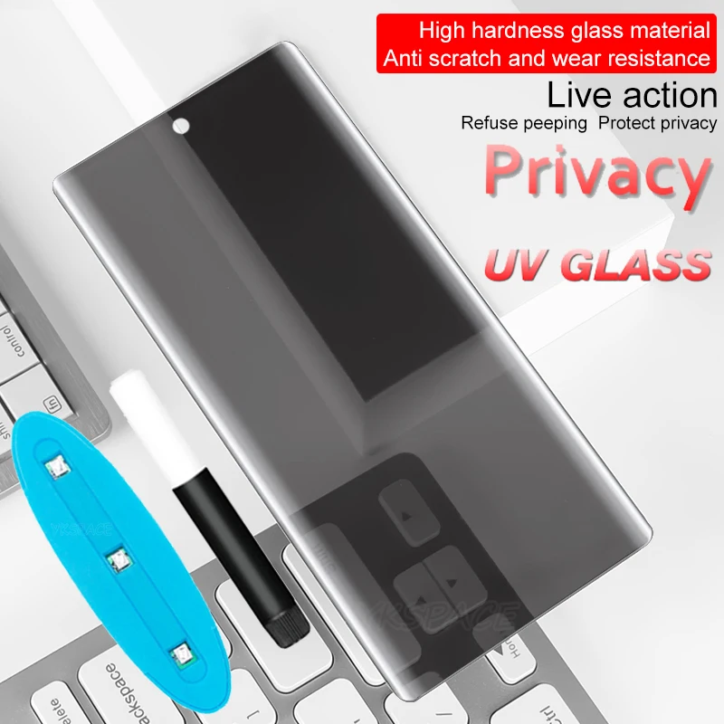 

UV Full Liquid Glue Anti Spy Privacy Screen Protector For Oneplus 7 7T 8 9 10 11 11R 12 12R Ace 2 3 Pro 3D Curved Tempered Glass