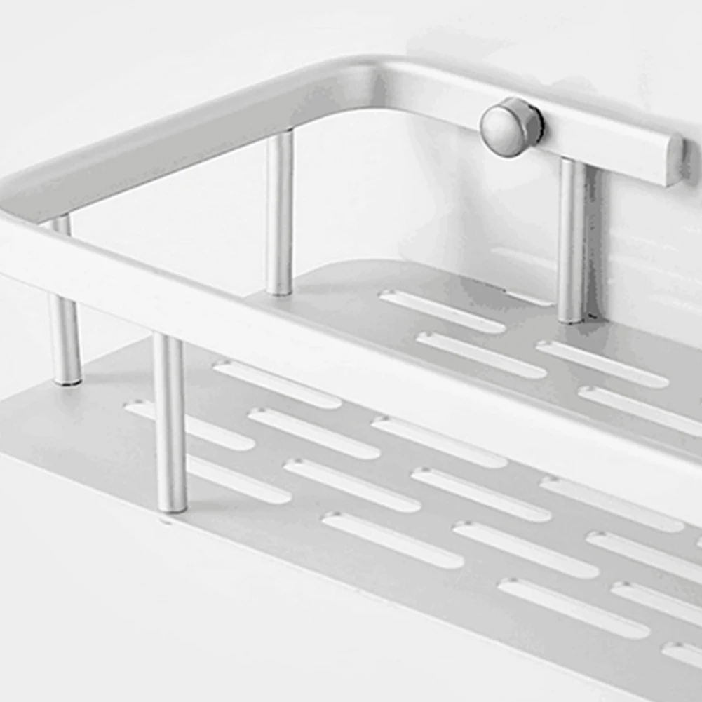 Aluminium Storage Rack Bathroom Shower Bath Holder For Shampoos Shower Gel Kitchen Home Balcony Shelf Hanging Rack Hook 2
