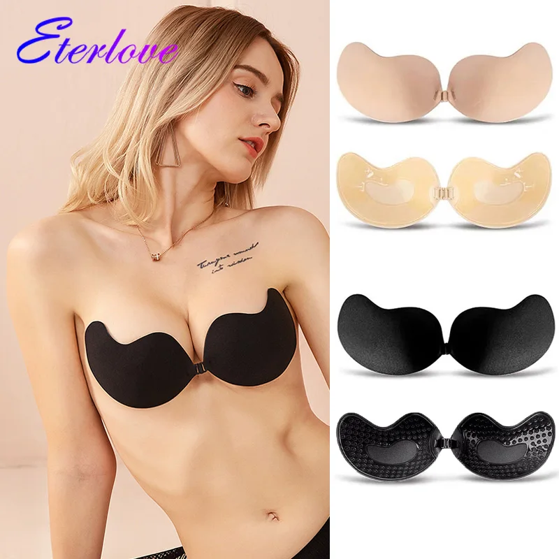 Sexy Women's Bra Invisible Transparent Strap Push Up Self-Adhesive Silicone  Seamless Front Closure Sticky Backless Strapless Bra - AliExpress