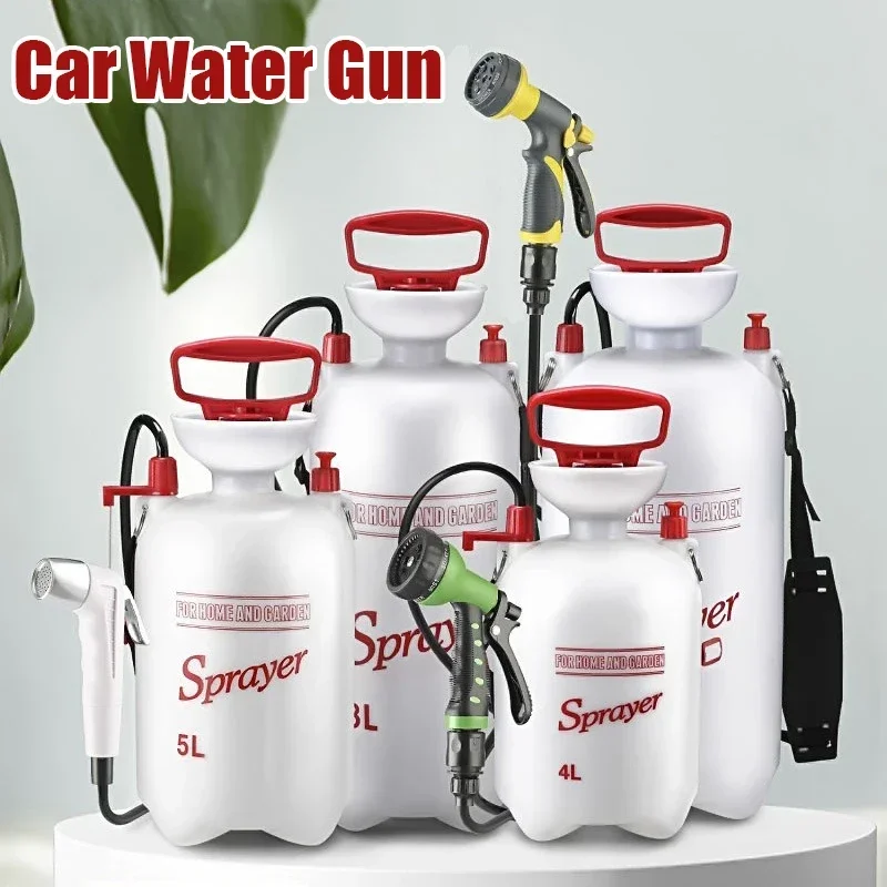5/8L Car Wash Water Gun,Multi-functional Manual Pneumatic Sprayer for Irrigation Bathing Disinfection,Portable Camping Shower 2