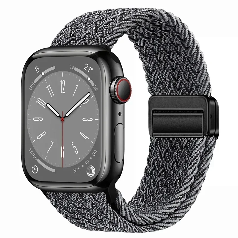 Nylon Braided Loop Strap with Metal Magnetic Closure