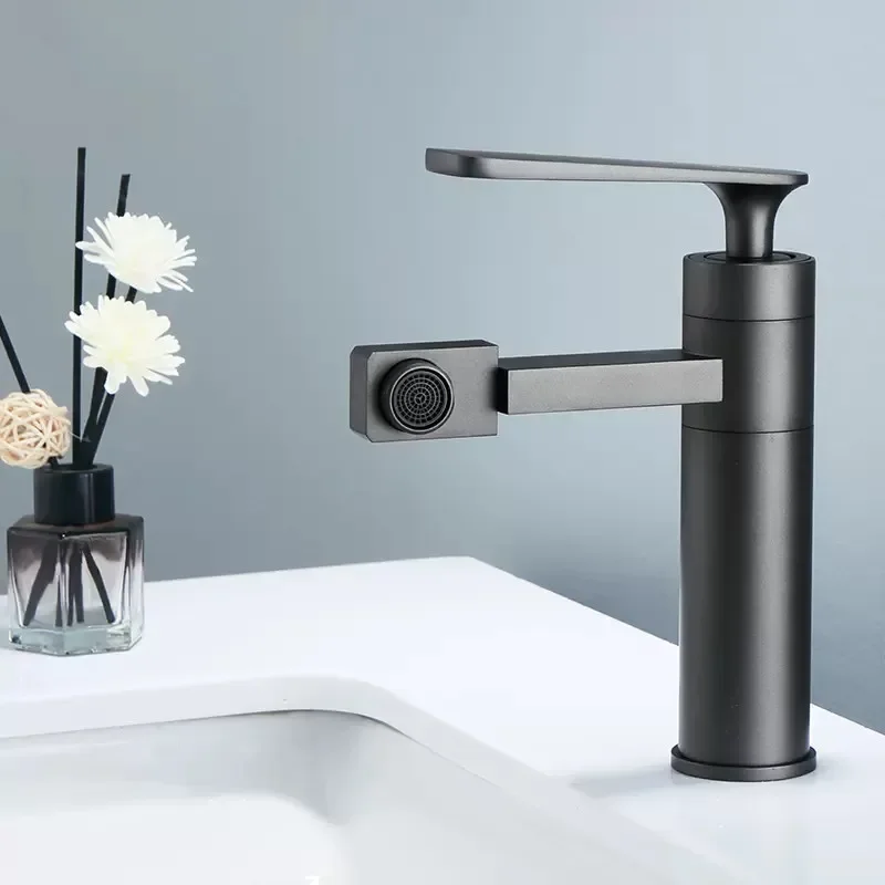 Description Picture 5 of itemBathroom Faucet Brushed Gold Bathroom Basin Cold And Hot Water Mixer Sink Tap Single Handle Deck Mounted GrayTap