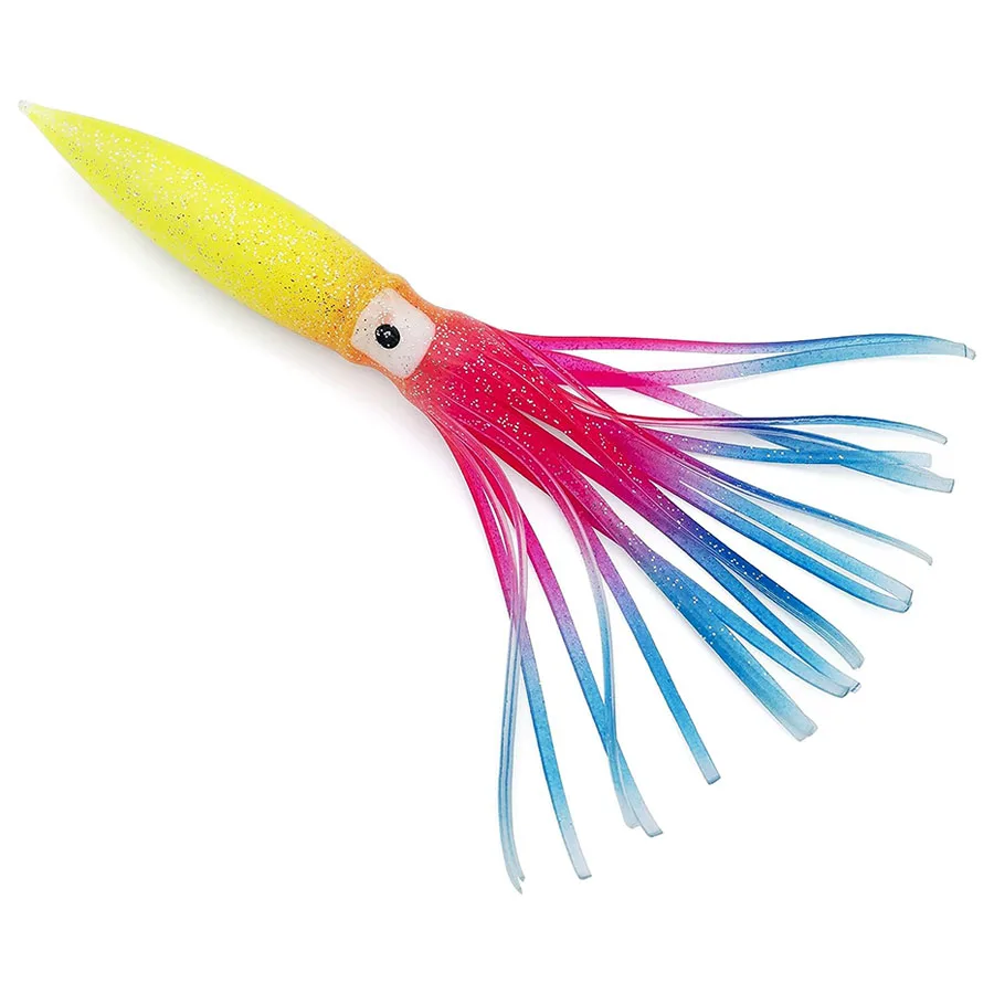 Soft plastic bait for fishing octopus, squid, multicolor