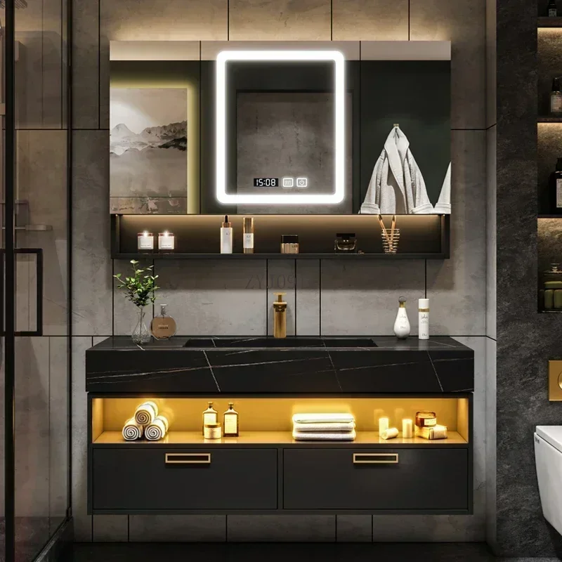 Bathroom Furniture Solid Wood Cabinet With Sink Wash Basin With And Mirror Vanity Toilet Simple Modern Washbasin