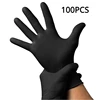 Black Nitrile Disposable Gloves 100/50/20PCS | Thickened Waterproof for Cleaning, Hairdressing, Dishwashing, Tattoo | Non-Slip &