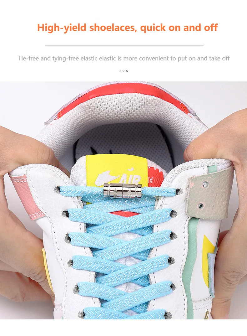 1Pair Elastic Laces Sneakers Self 
