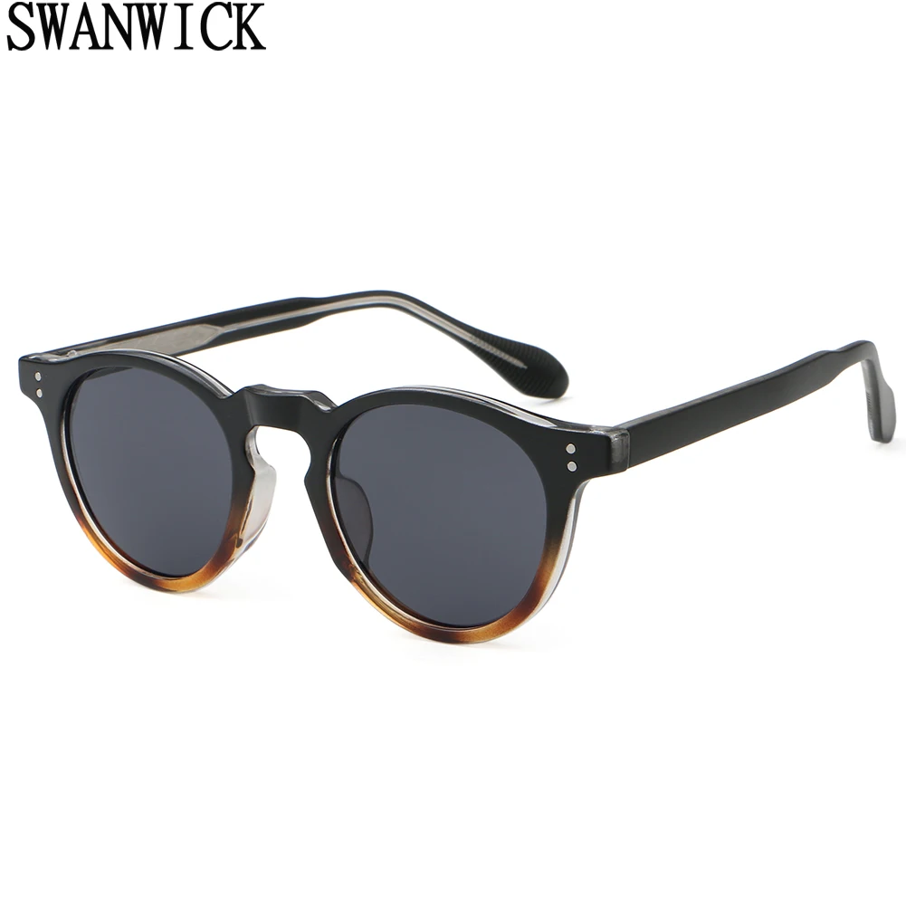 

Swanwick retro round sun glasses for women CP acetate male polarized sunglasses men UV400 green blue unisex hot selling