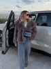 Retro Collar Long Sleeved Buttons Women's Faux Fur Coats Winter Thick Warm Solid Color Fury Jacket Female High Street Outerwear 5