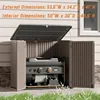 ADDOK Horizontal Outdoor Storage Sheds,Large Resin Outdoor Storage Cabinet for Patio Furniture,Grill and Gardening Tools. 3